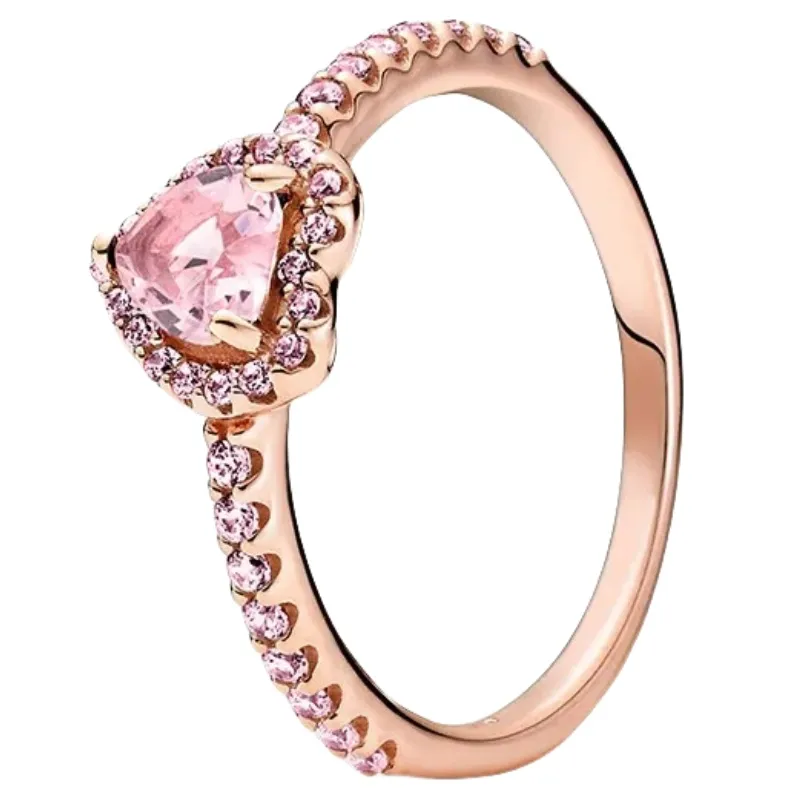 Designer Ring With box women pink Heart Love Series red Diamond ring high quality Wedding Rings 925 Silver rose gold Rings Luxury jewelry engagement g