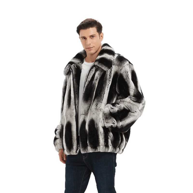 2024 Mens Genuine Rex Rabbit Fur Coat Mens Winter Genuine Fur Mens Winter Jacket W241213