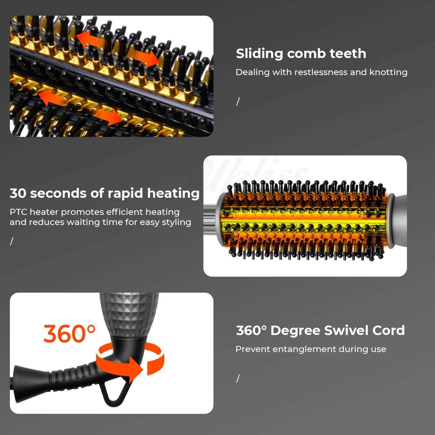 Professional straightener hot comb used for hair quickly heating hair flat iron wavy hair wavy hair styling comb W241214