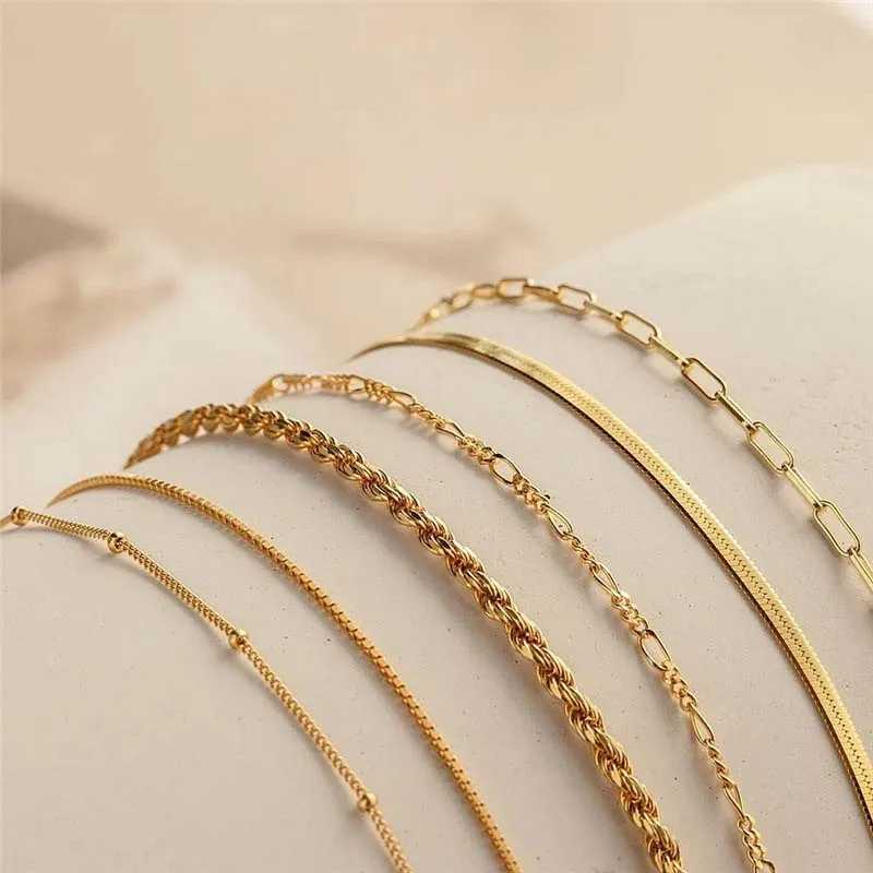 6Pcs Fashion Silver Color Thick Twist Cuban Chain Bracelet for Women Boho Metal Snake Chain Bracelet 2024 Tren Jewelry GiftsXJ241214