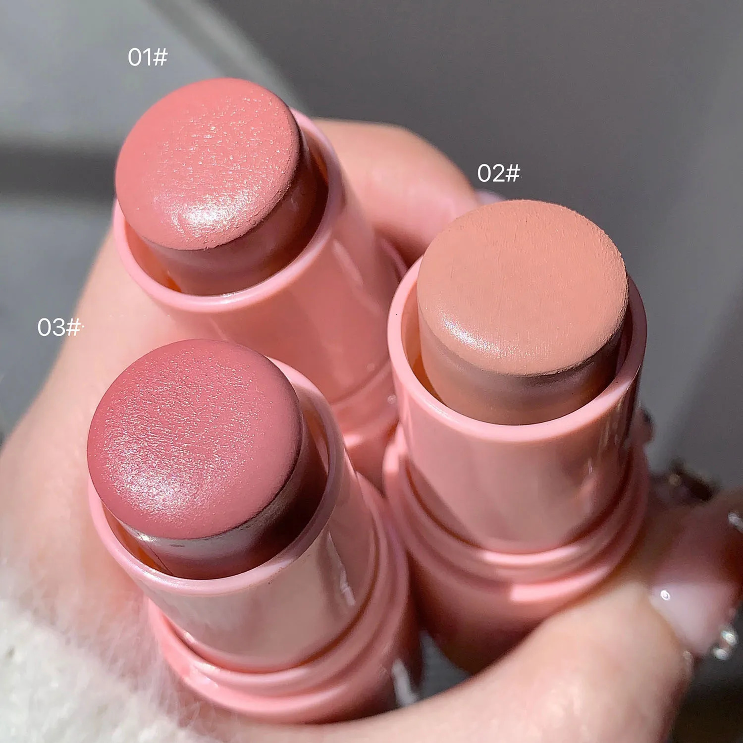 Smoky Rose Blusher Stick Cream Smooth Cheek Tint Monochrome Nude Blush Natural Matte Pink Apricot Face Rouge Contour Makeup 241213