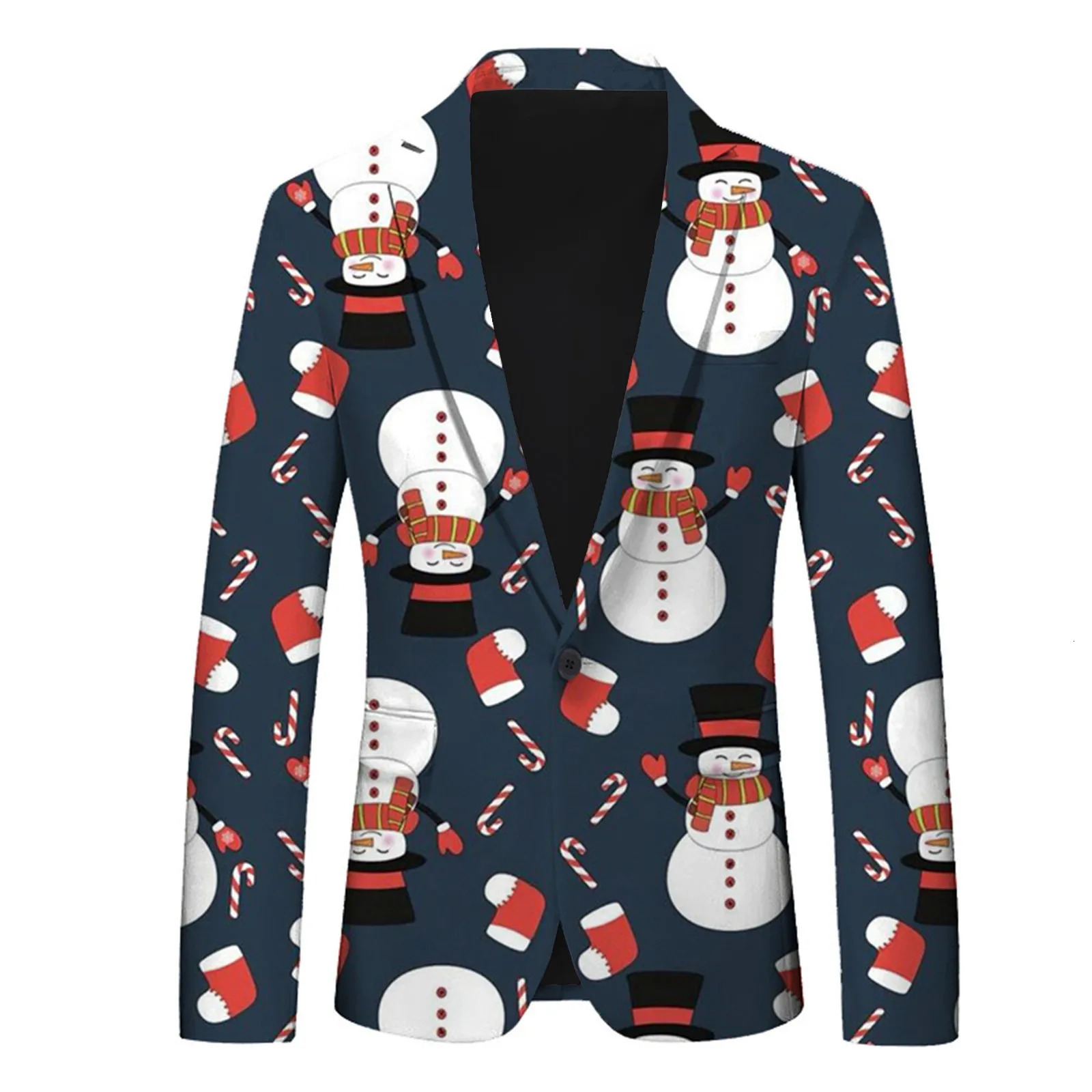 Fashion Santa Claus Print Suit Jacket MenS Christmas Coat Autumn Winter Men Blazer Jackets For Party 241211