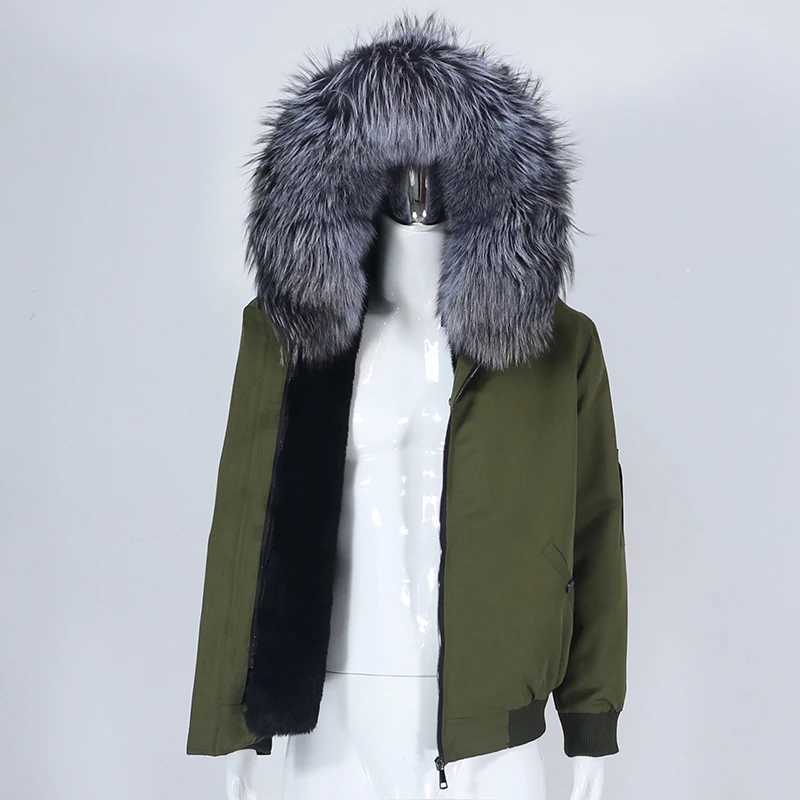 OFTBUY 2022 Mens Bomber Parka Waterproof Winter Jacket Natural Real Raccoon Fox Fur Coat Collar Hooded Thick Warm Streetwear New W241213