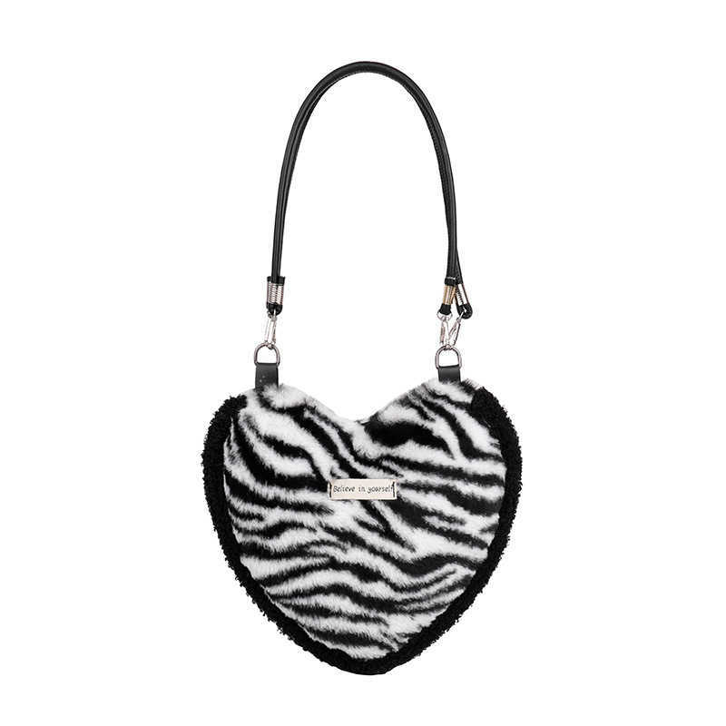 Summer and Winter Love Plush Womens Bag Korean Plush Weaving Color Pure Chessboard Underarm Crossbody Bag for Women