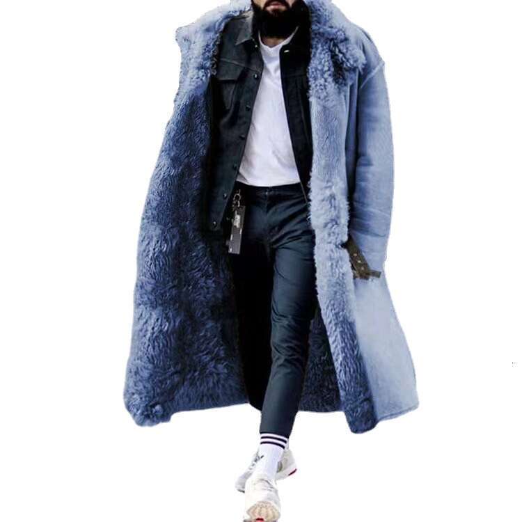 European American Autumn And Winter New Suede Plush Fur Integrated Coat, Warm Men's Style, Fashionable Quality, Classic