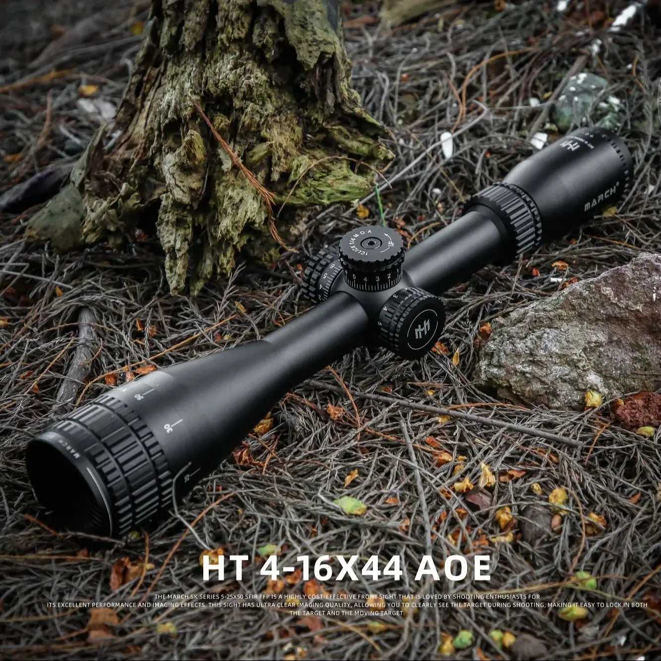 MARCH Optic Sight HT4-16X44AOE Tactical Rifscope Green Red Illuminated Turret Reset Lock Airsoft Hunting Scopes Rif ScopeXJ241214