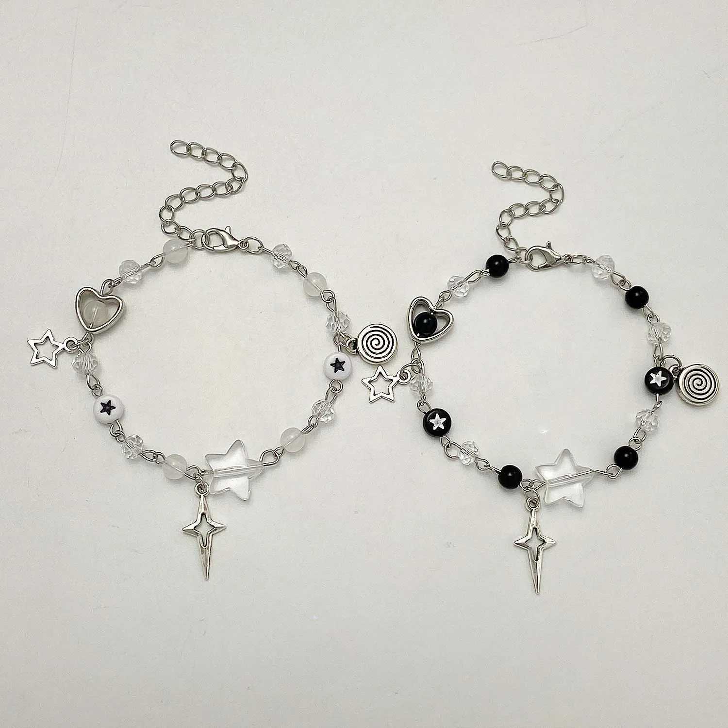 Fashion Couple Beads Bracelets Heart Star Handmade Y2K Charm Anime Beaded Kaii Friendship Couple Bracelet JewelryXJ241214