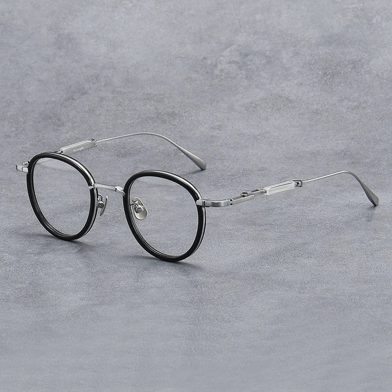 Retro Round Handmade Men Eyewear Women Eyeglasses Gafas Optical Reading Adjustable Legs MUIHOLLAND Glasses Frame 241213