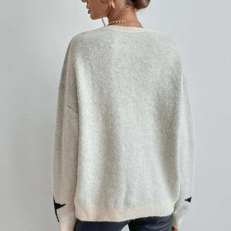 2024 Autumn/Winter New Wear Pullover Round Neck Thread Temperament Personalized Sweater Knitwear Coat Women's