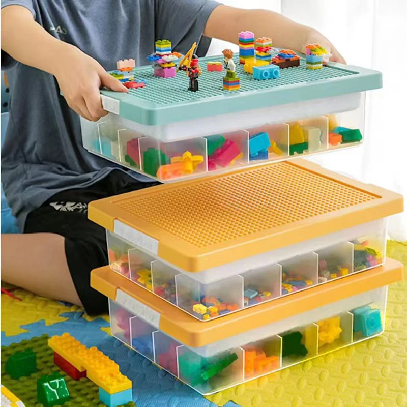Best-Selling High Quality Children's Foldable Storage Container Stackable Toy Organizer with Transparent Bottom Cover