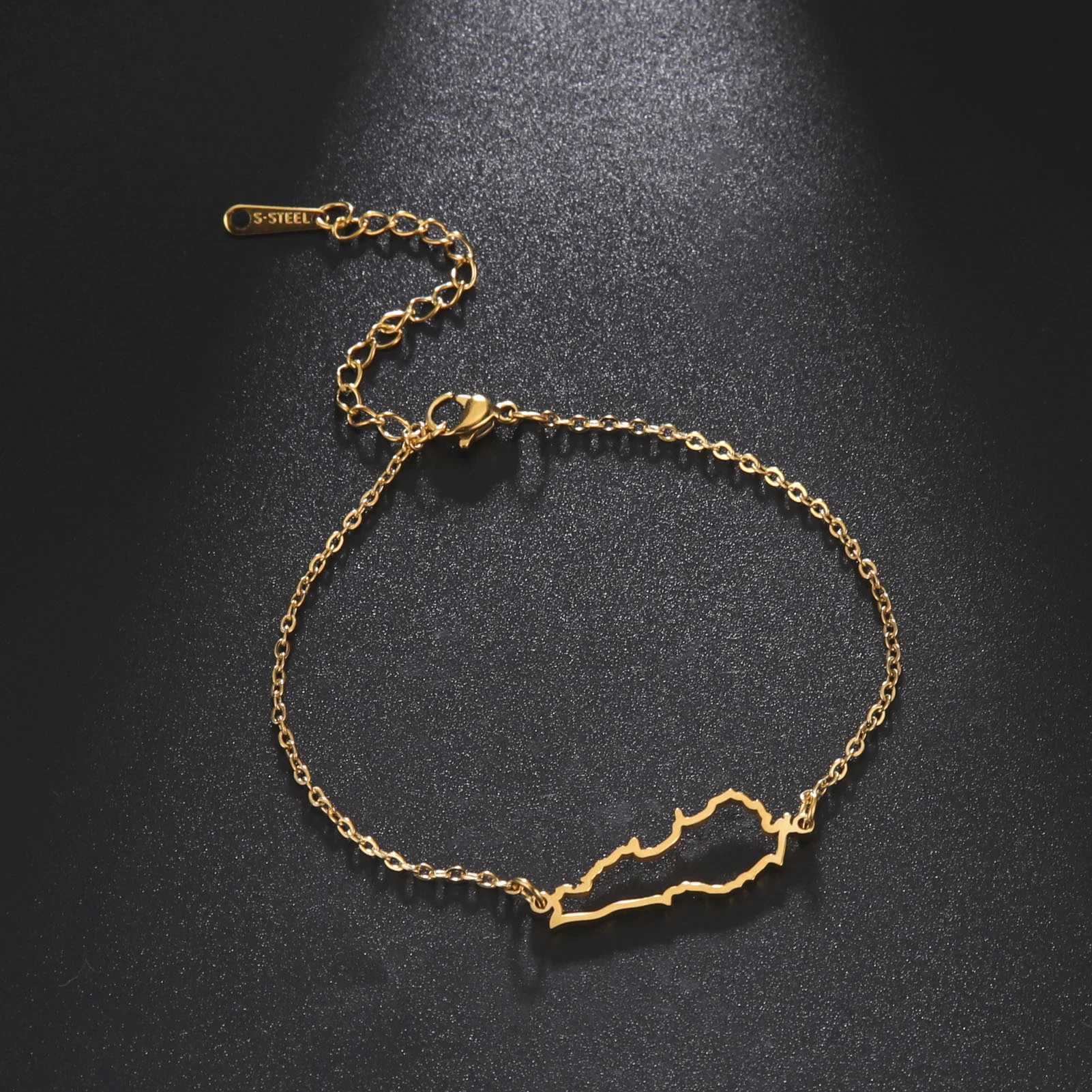 Hollow Syria M Egypt Lebanon Yemen M Bracelet Stainl Steel Gold Color Bracelet for Friend Memorial GiftXJ241214