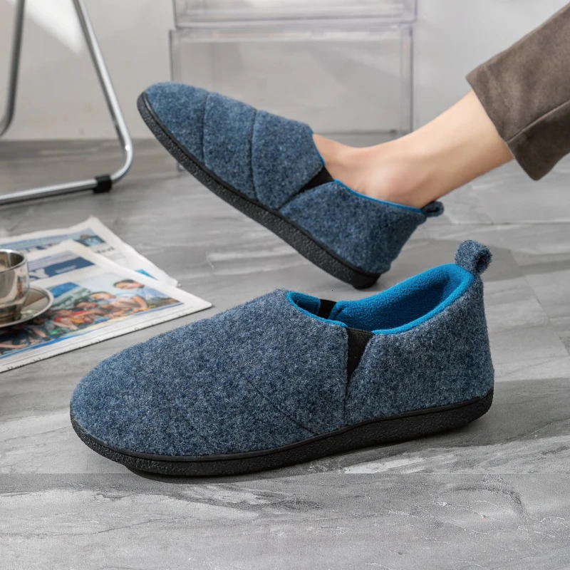 Litfun Warm Fur Men Slippers Winter Indoor Nonslip High Quality Fuzzy House Slides Memory Foam Flat Cotton Shoes Fluffy 241214