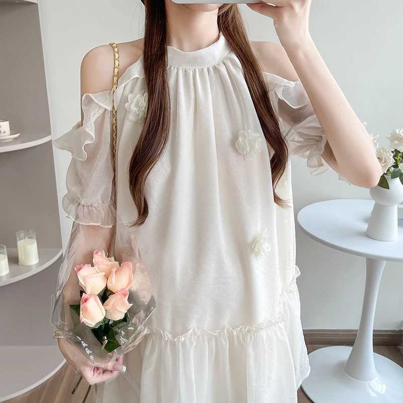 Loose Sweet Ruffled A-line Materni Dress Short Pregnant Woman Clothes Shoulderless Princess Par Dress Ball Gown Dress LovelyXJ241213