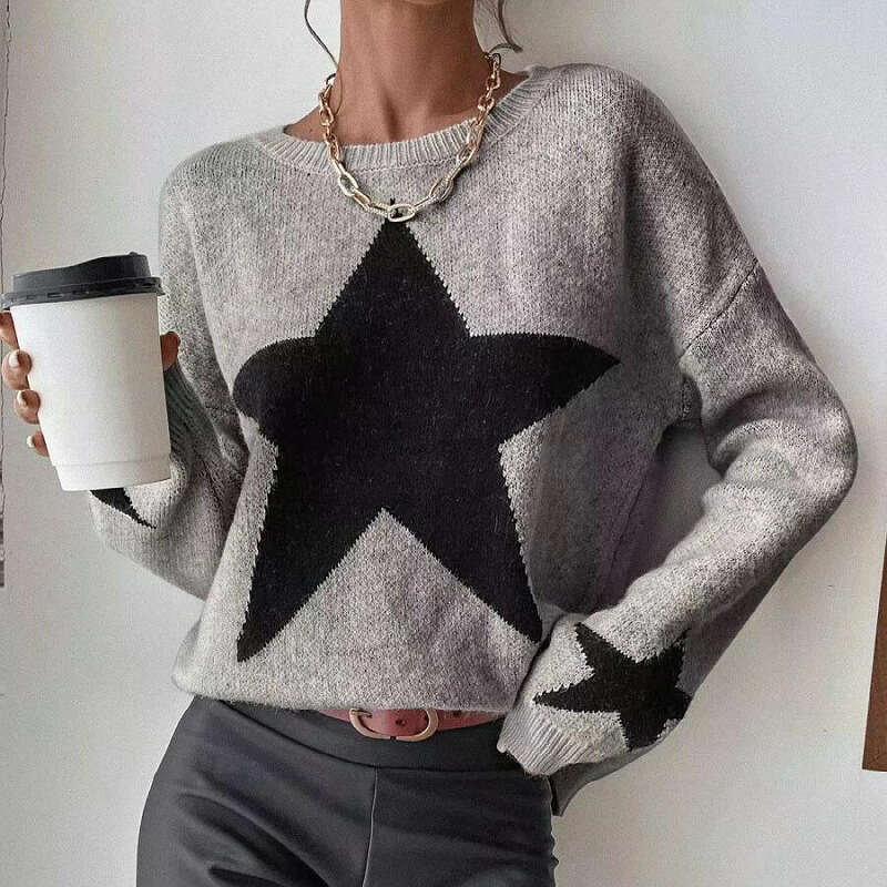 2024 Autumn/Winter New Wear Pullover Round Neck Thread Temperament Personalized Sweater Knitwear Coat Women's