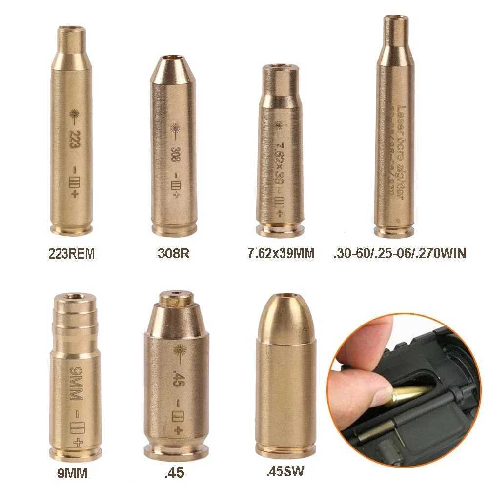 Red Dot Laser Brass Boresighter 9MM CAL.308 .223 30-06 .45 7.62x39 .270 Cartridge Boresight for Rif Scope Hunting AccoriesXJ241214