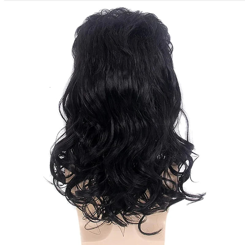 HAIRJOY Synthetic Hair Disco Mullet Wigs for Men Hippie Long Curly Wig for Party Costume Halloween 241213