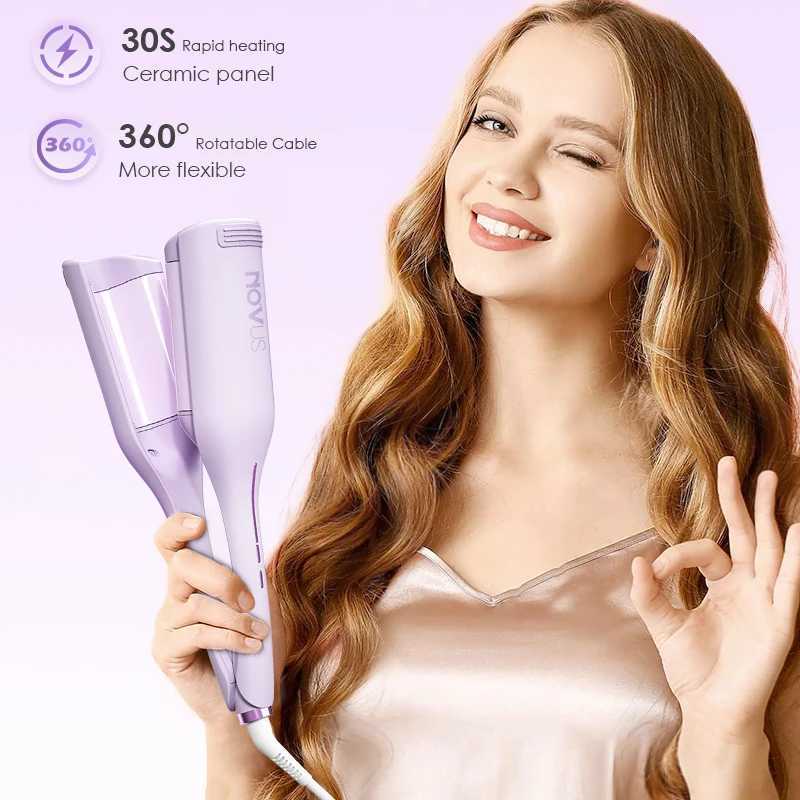 NOVUS 36MM deep wave curler ceramic 4 temperature adjustable fast heating with negative ion anti scaling Chicken rolls curler W241214