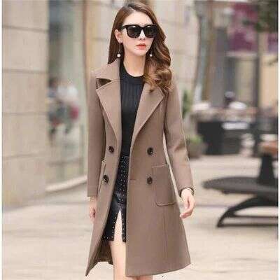 Winter Korean Version Slim Fit And Temperament, Long Waisted Women's Woolen Coat, Fashionable Quality Classic