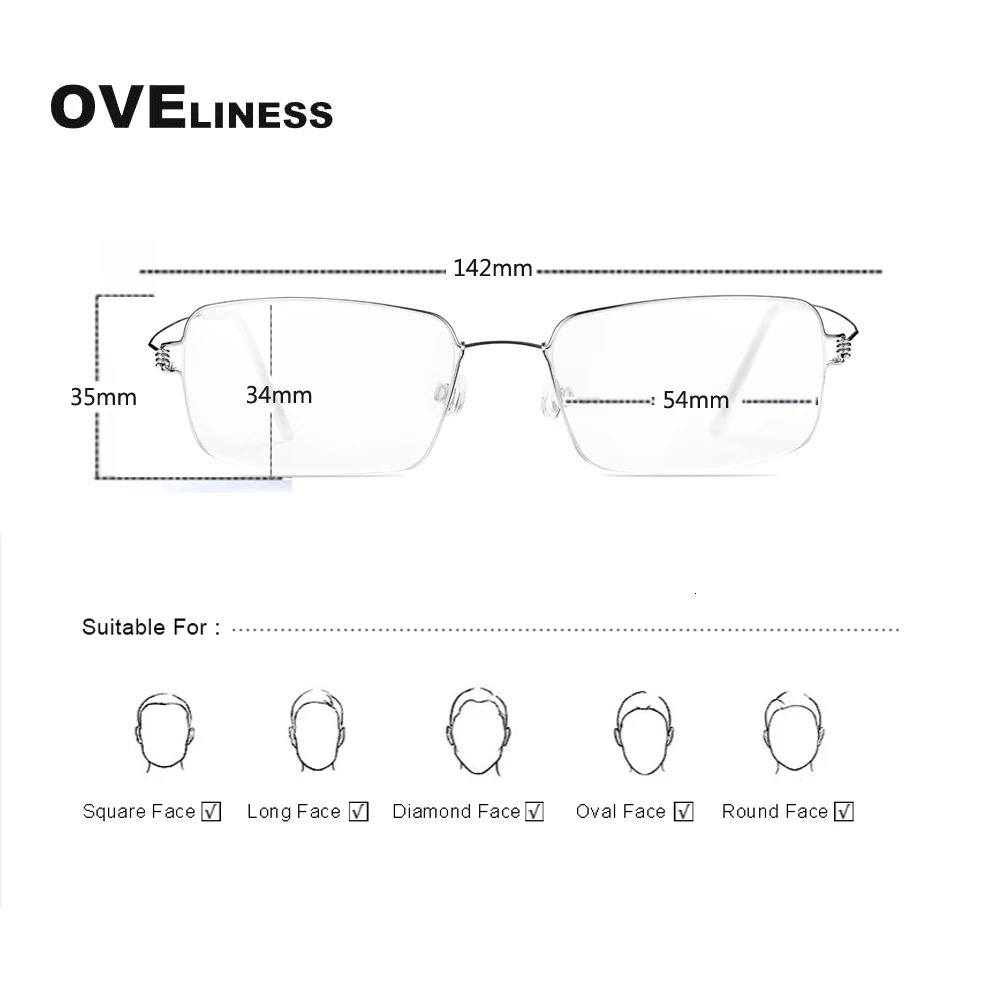 Pure Rim Square Glasses Frame Men Eyeglasses frames Women ner Screwless Korean Eyewear Spectacles 241213