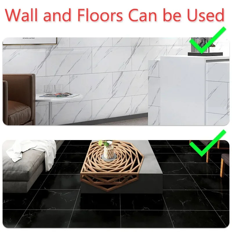 10/pcs PVC marble wallpaper self-adhesive floor sticker waterproof bathroom living room decoration sticker 30 * 30cm 241213