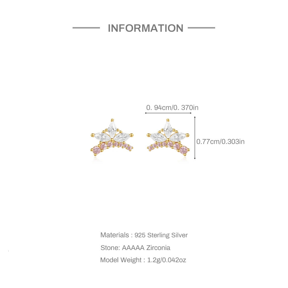 CANNER Trend S925 Sterling Silver Opal Zircon Star Flower Rainbow Piercing Stud Earrings For Women Fine Jewelry Gifts 241214