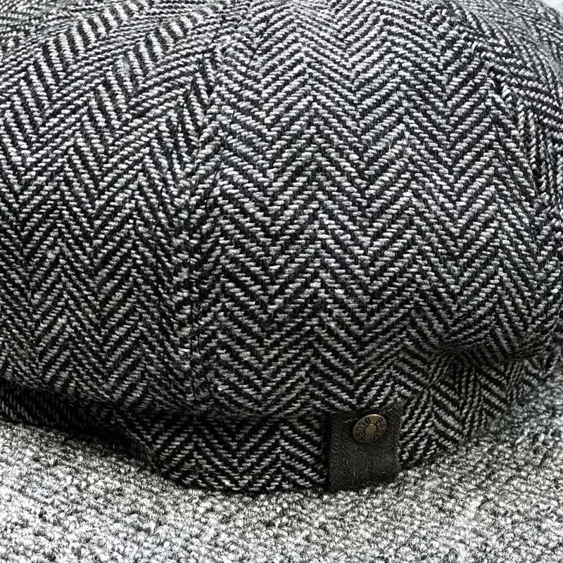 striped octagonal hat unisex style spring and autumn wool soft s boy British retro duck tongue beret fashionable painter 241210