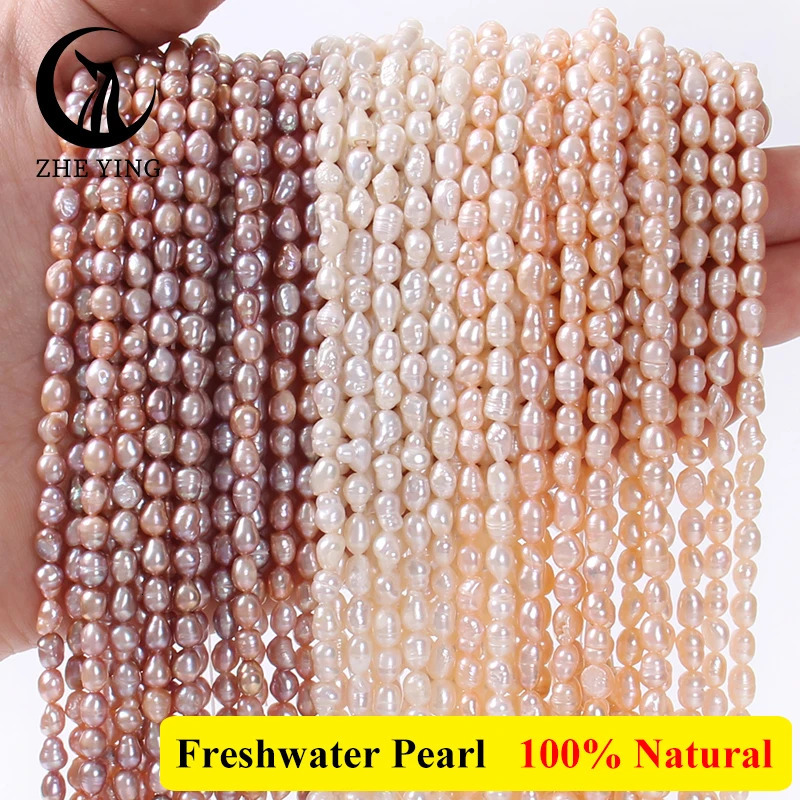Zheng Ying Rice Freshwater Pearl Loose Irregular Natural Mother of Beads Used for Jewelry Making Bracelet DIY Accessories 241212