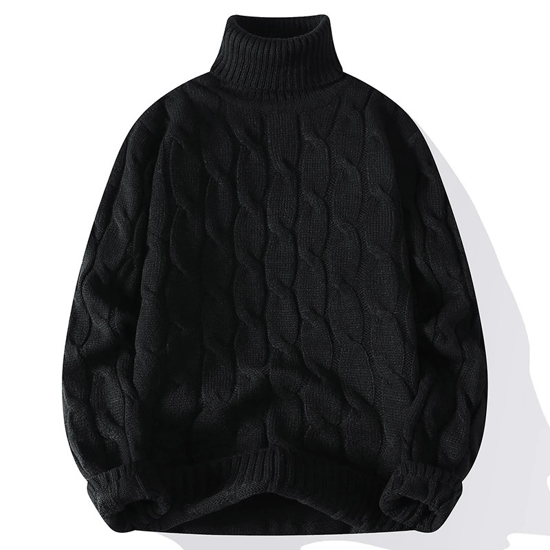 Winter Turtleneck Sweater Men Knitted Thick Warm Pullover Mens Solid Color Loose Casual Sweaters Male Daily Clothing 5XL 241213