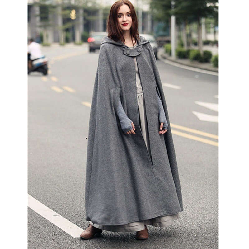 European And American Five Color Hooded Shawl Extended Halloween Cloak Coat, Women's Fashionable Quality Classic Coat