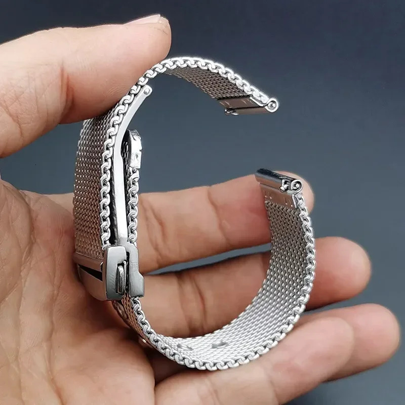 Mesh Stainless Steel Strap 20mm 22mm for Omega 007 Diver 300 Watch Band Men Metal Folding Buckle Watchband Bracelet 241213 - view 6