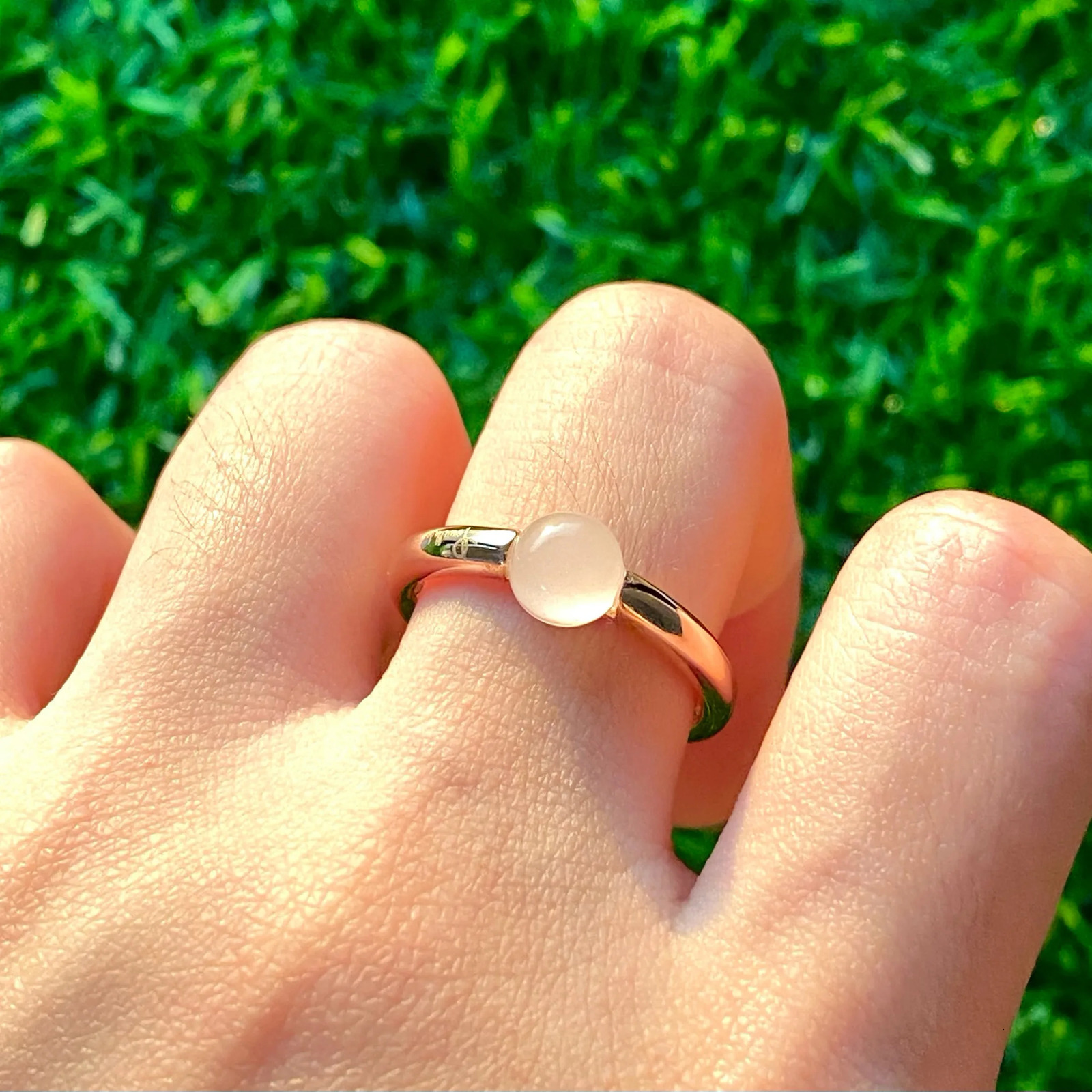 Simple Candy Style Ring Rose Gold-plated Stacking Round Crystal Ring Garnet Jewelry Anniversary Gift Girlfriend 241214
