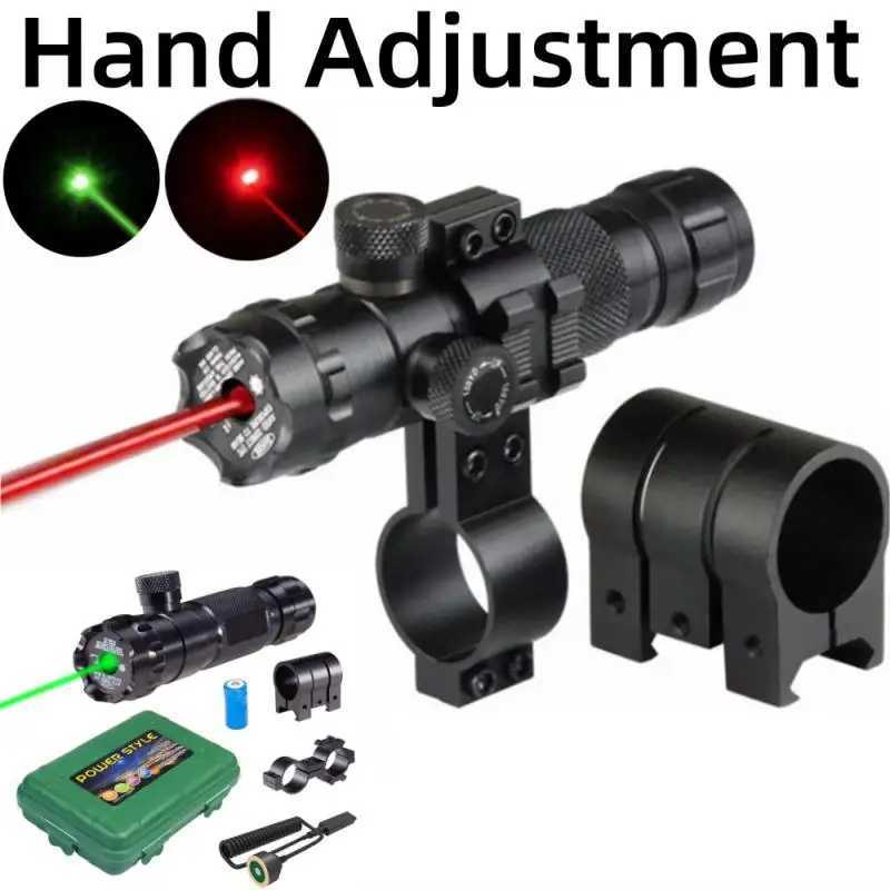 Tactical Hunting Laser Pointer Sight 532nm Green/Red Dot Rif Undearrel Mount Compact Scope Adjustab Up Down ft RightXJ241214