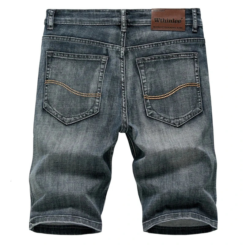 Summer shorts mens denim pants stretchy dark blue fashion n jeans ultrathin straight 241211