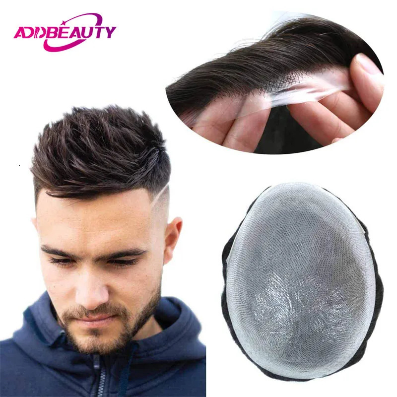 Men Toupee Indian Human Hair Wigs Thin Skin Human Remy Hair Wigs With Knots Invisible Natural Hairline Indian Hair System Units 241213