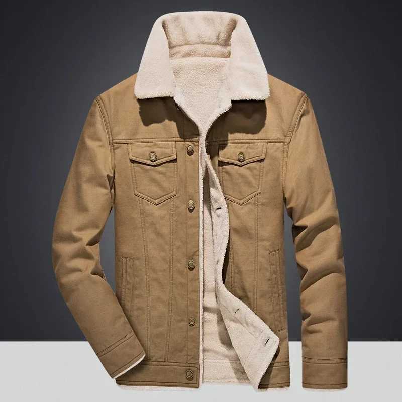 2024 Autumn/Winter Mens Jacket Fashion Cotton Blended Jacket Warm Mens Fur Collar Uniform Jacket High Quality Mens Wear W241213
