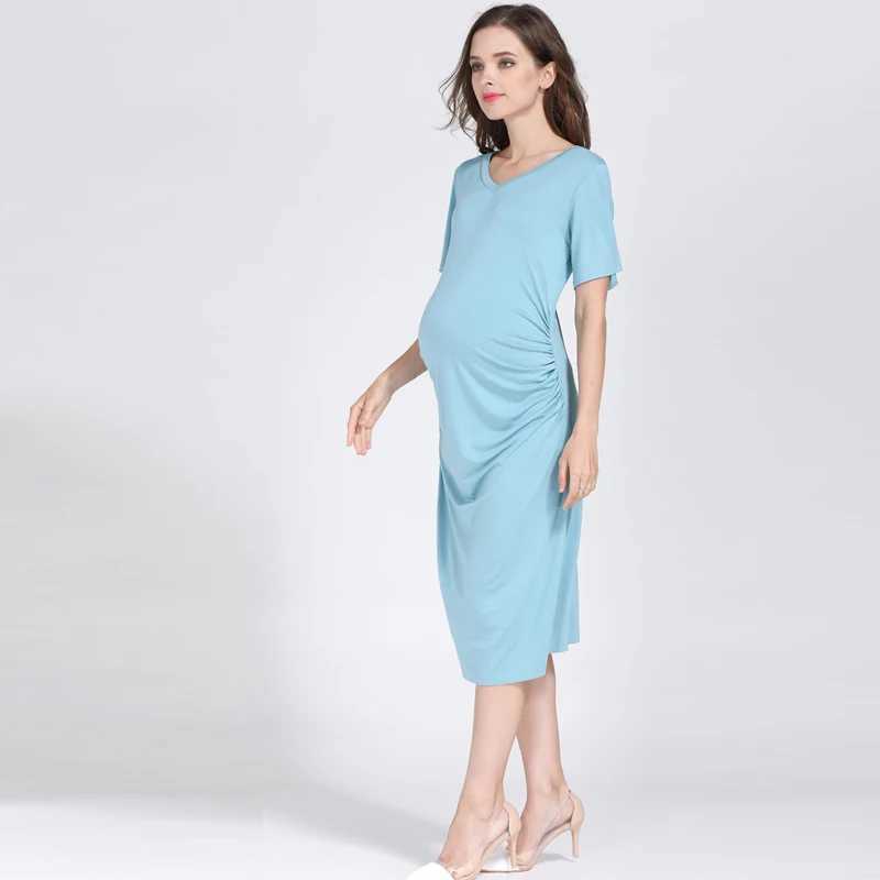 Emotion Moms Summer Materni Dresses Short Sleeve Pregnancy Middle Dress Gravida Dresses for Pregnant WomenXJ241213