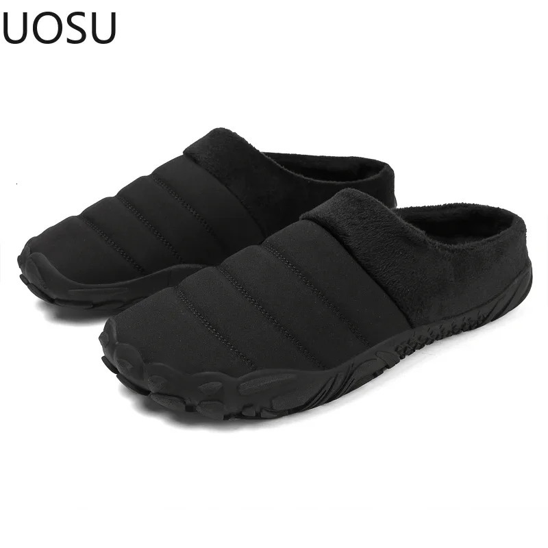 Man Cotton Slippers Trendy Allmatch Mens Slipper Comfortable Home Shoes Warm Plush Personality UOSU Style 241214