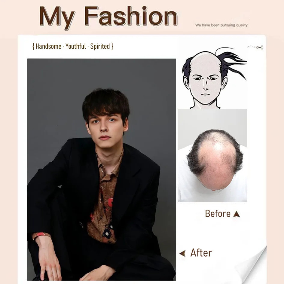 Synthetic wigs for men broken cap 10cm short straight hair slightly curly silver white wig ponytail cosplay christmas gifts 241213