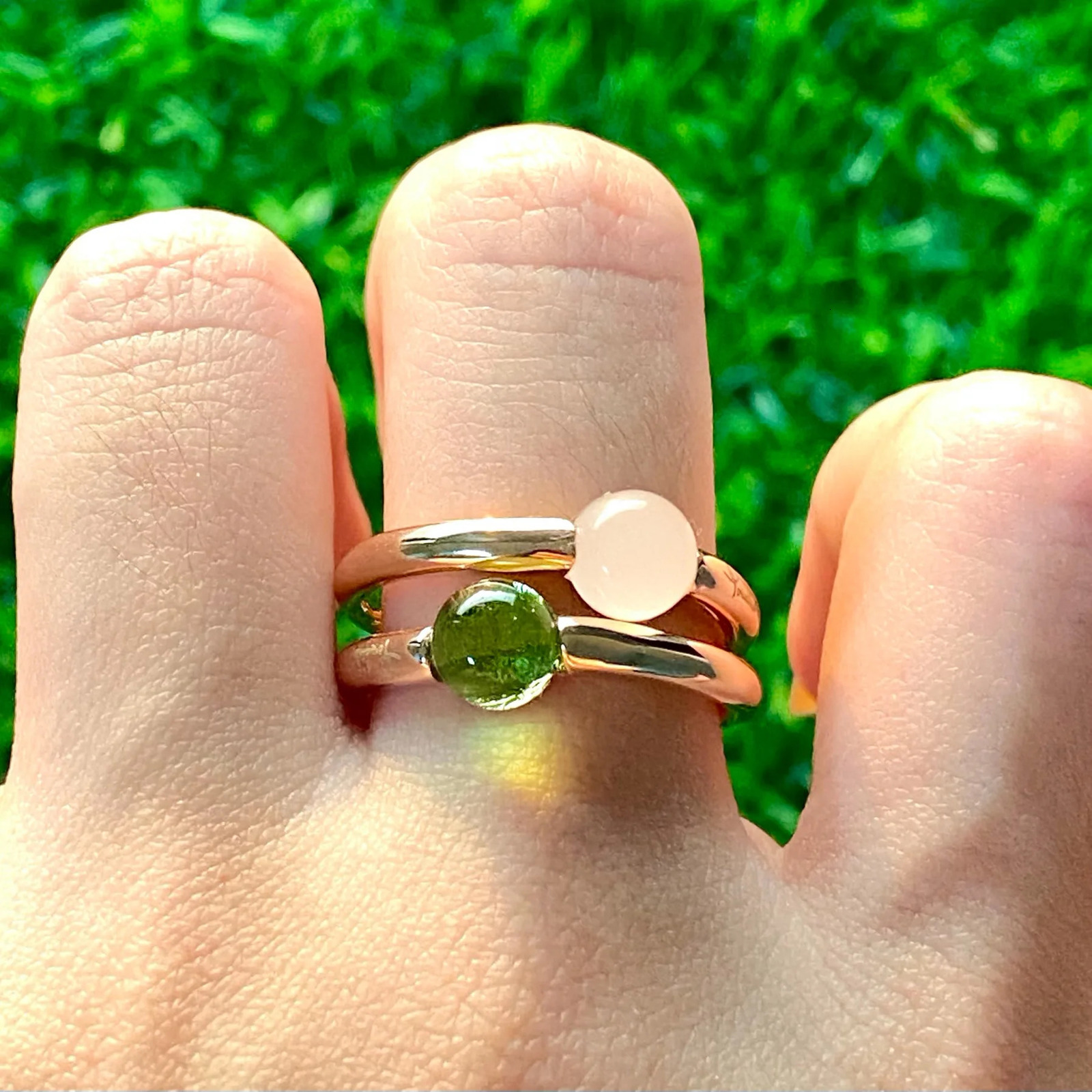 Simple Candy Style Ring Rose Gold-plated Stacking Round Crystal Ring Garnet Jewelry Anniversary Gift Girlfriend 241214