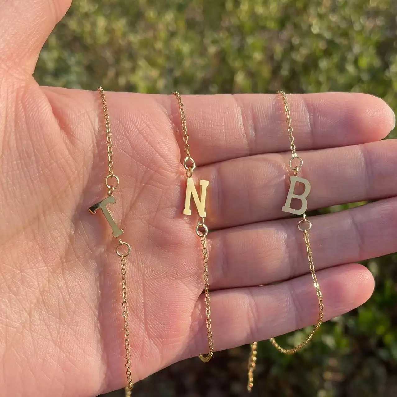 1pc Letter She Beads Thin Chain Bracelet Simple Minimalist Hand Chain Unisex Jewelry DecorationXJ241214