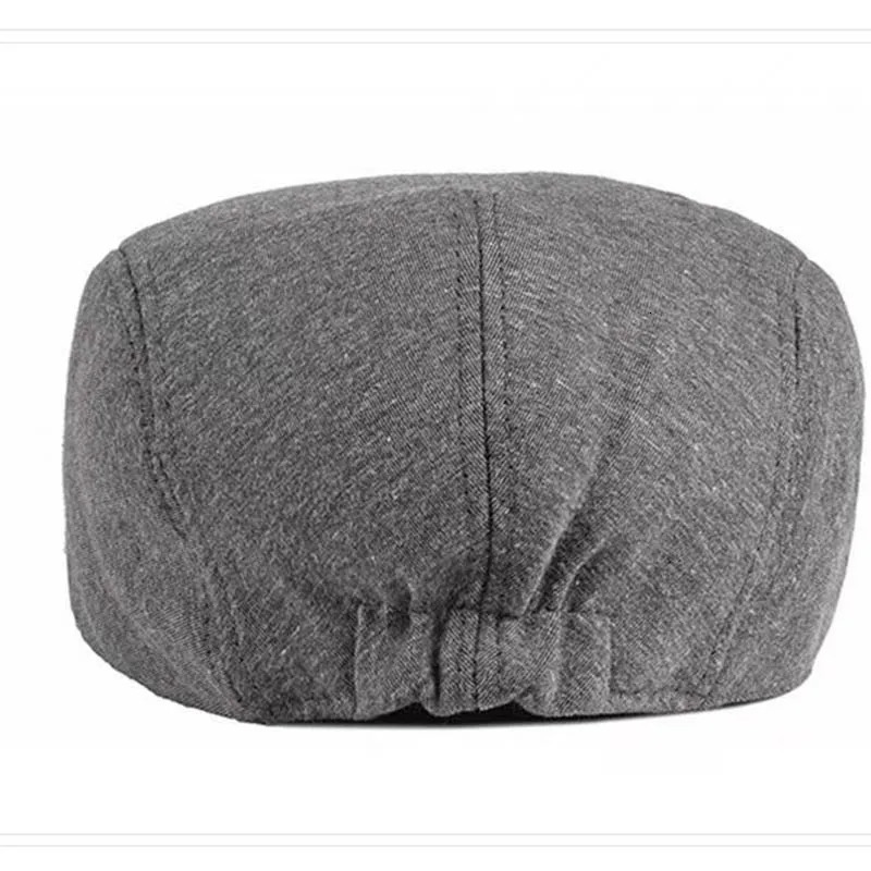 Mens Beret Fashion Solid Color Soft Top Casual Beanie Retro Literature Front Cover Drive Hat Gift 241210