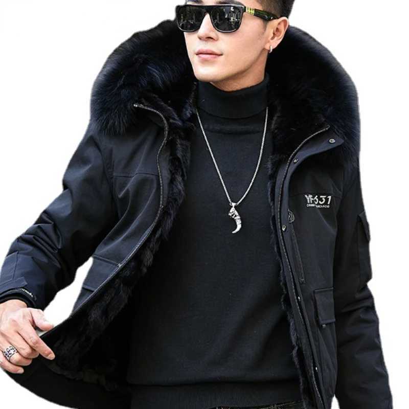 2024 New Winter Jacket Mens Parka Mink Fur Liner Fox Fur Collar Rabbit Fur Sleeve Thickened Warm Clothing Male Clothes Casaco F W241213