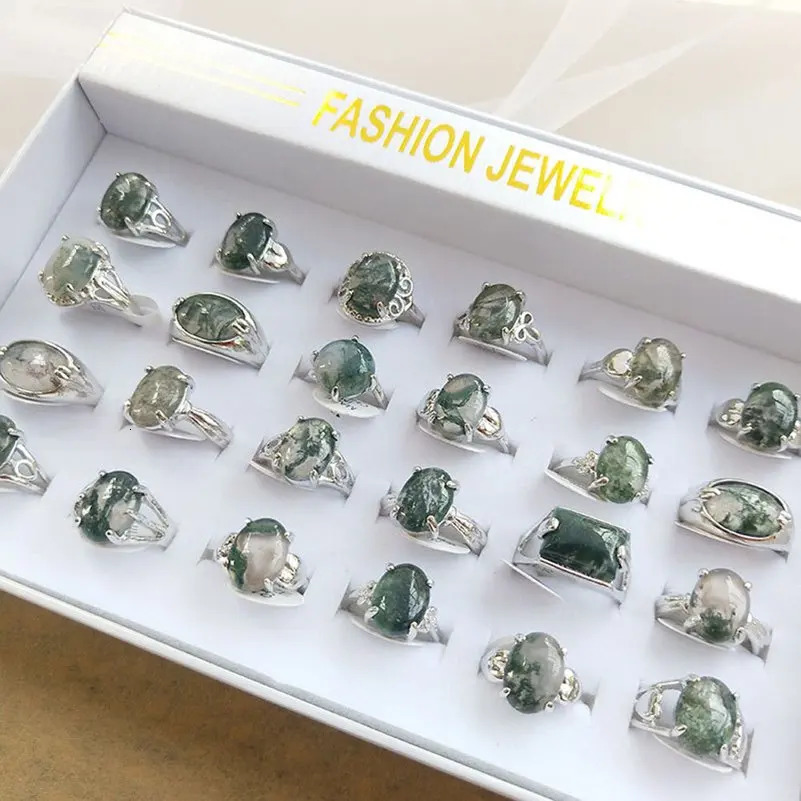 10pcs Mixed Fashion Natural Stone Rings For Women Girl Simple Vintage Finger Rings Accessories Bohemian Jewelry Wholesale 241214
