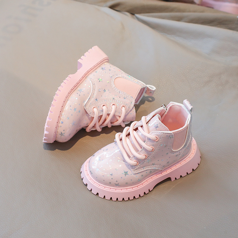 Kids Short Boots Girls Shoes New 2025 Spring Winter Soft Leather Littlesprouts Children Boots Fashion Shiny Toddler Kids Ankle Boots Size 21 - 30