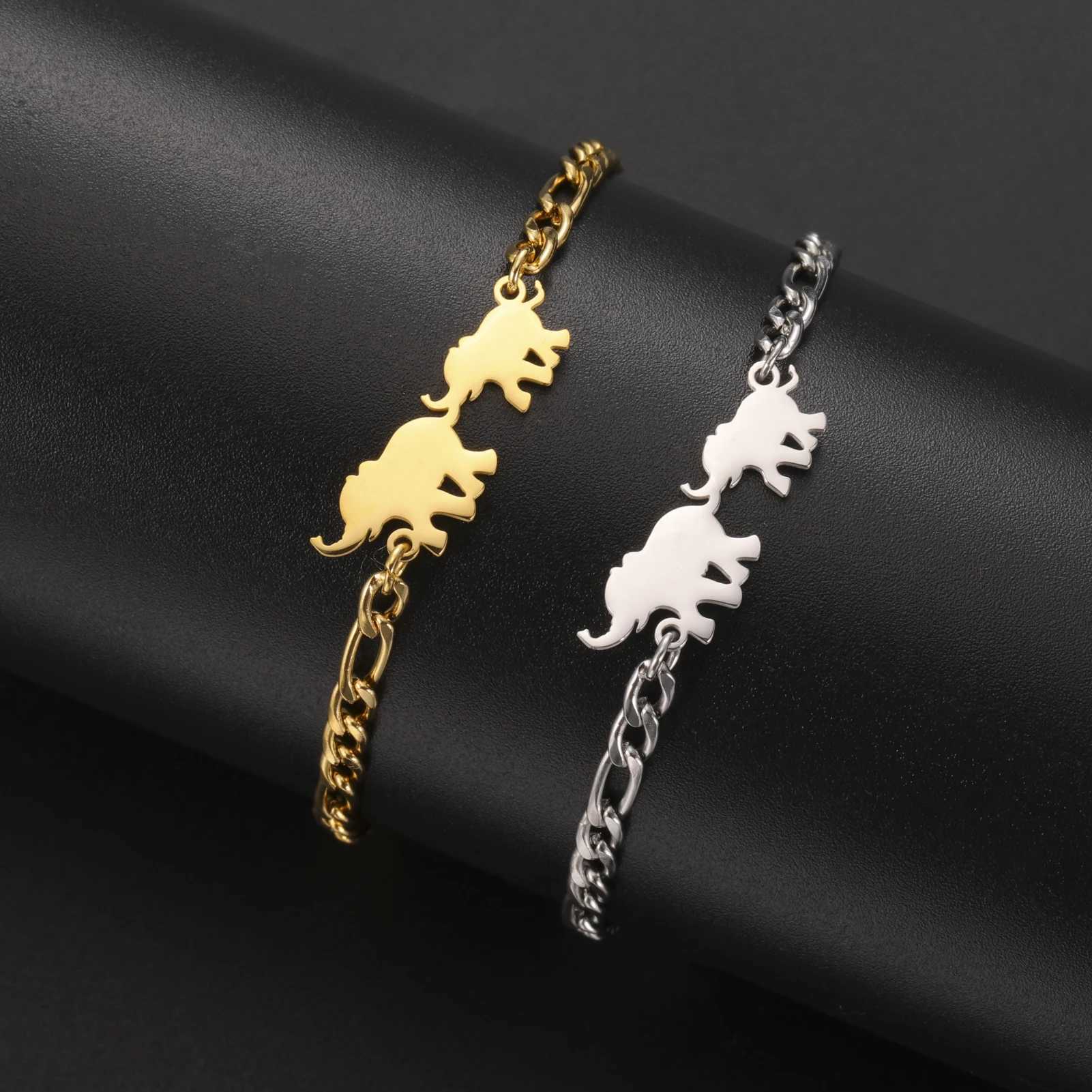 Elephant Pendant Bracelet Womens Stainl Steel Animal Charm Bracelet Fashion Jewelry Birtay Mothers Day GiftXJ241214