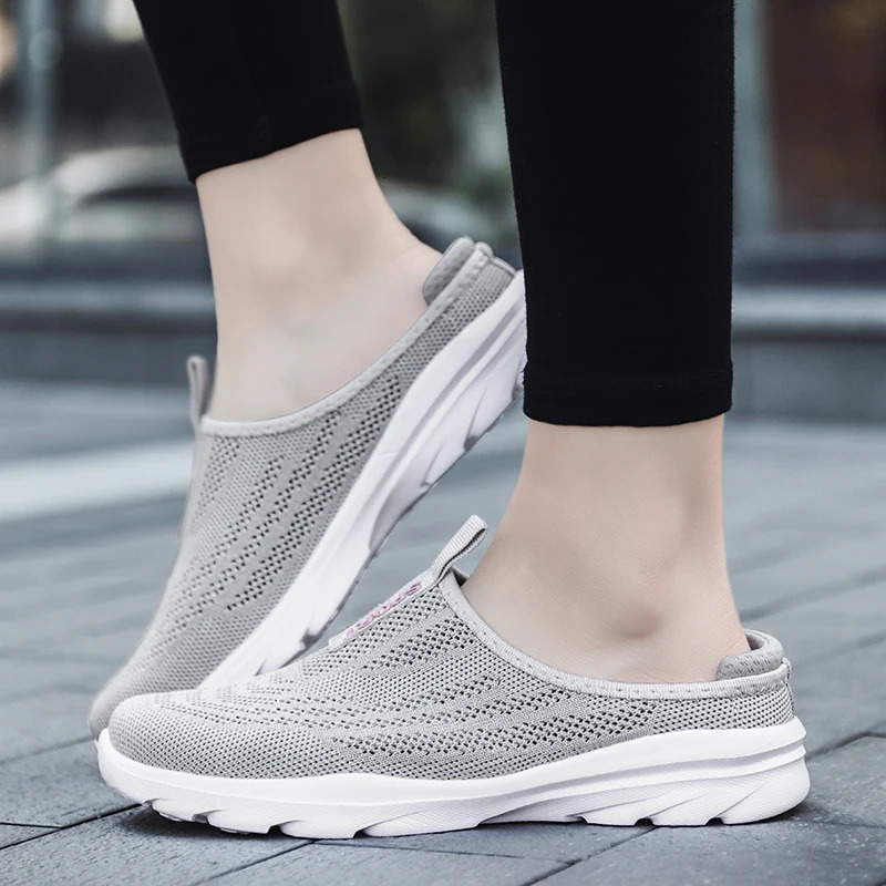 Breathable Light Women Shoes Casual Half Slippers Outdoor Flats Zapatos De Mujer Plus Size Quality for Woman 241214