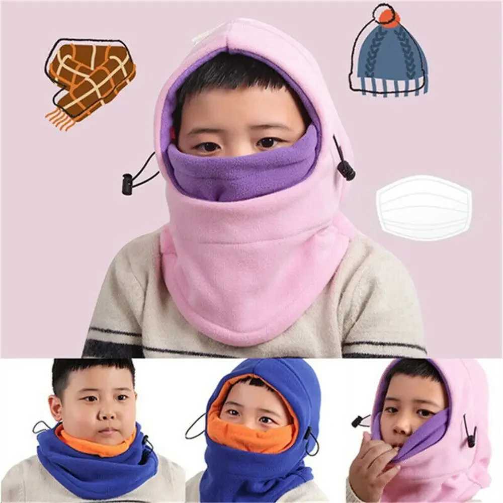 1 hot neck warm full face ski mask hat for childrens winter wool Balaclava hat for boys and girls W241213