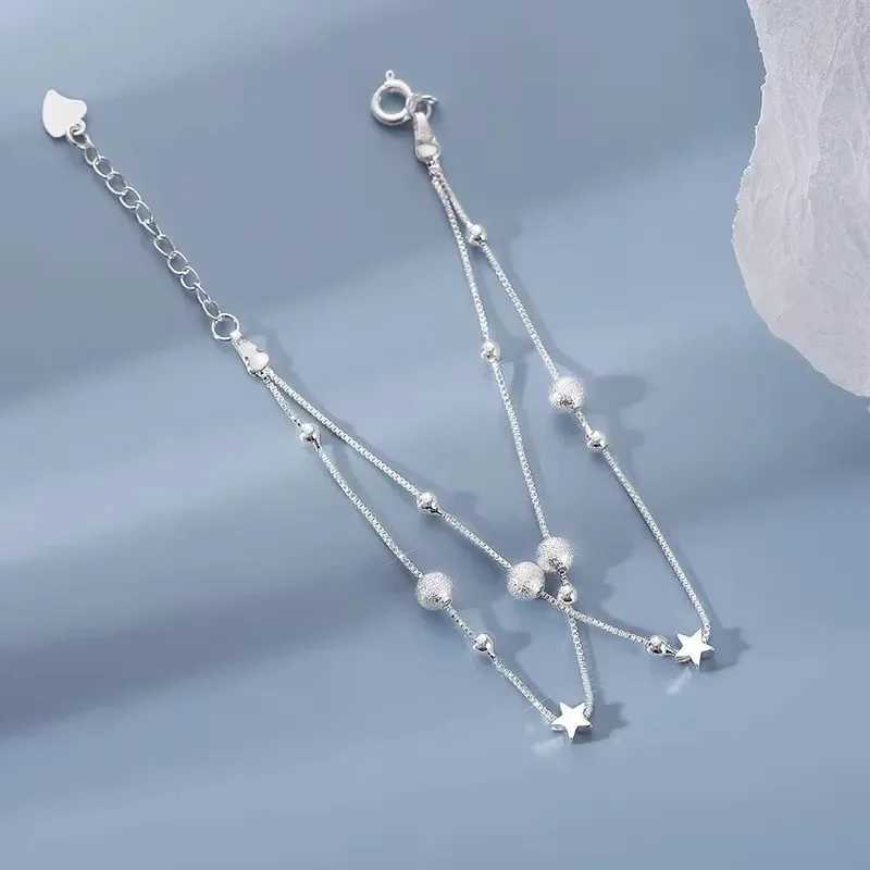 Original 925 Sterling Silver Stars Bead Bracelets for Women Korean Adjustable Charm Lucky Bead Bracelet Luxury Party JewelryXJ241214