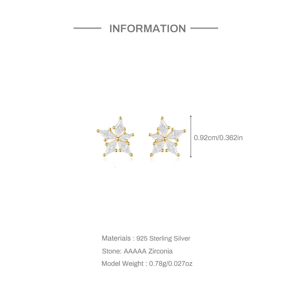 CANNER Trend S925 Sterling Silver Opal Zircon Star Flower Rainbow Piercing Stud Earrings For Women Fine Jewelry Gifts 241214