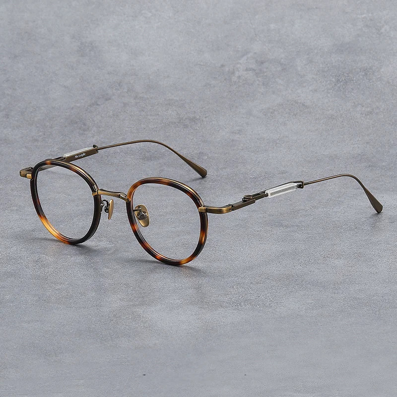 Retro Round Handmade Men Eyewear Women Eyeglasses Gafas Optical Reading Adjustable Legs MUIHOLLAND Glasses Frame 241213